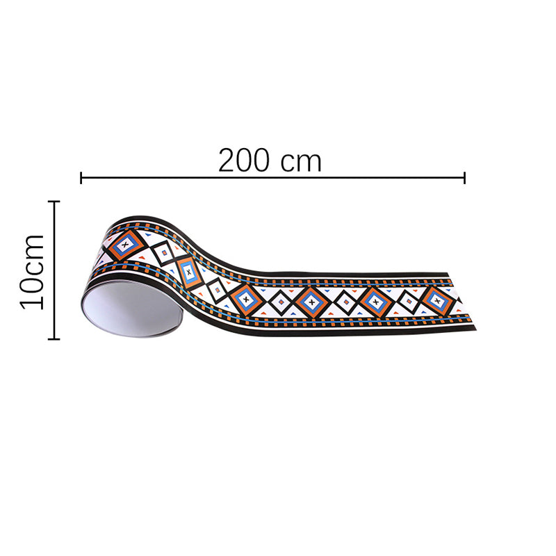 Modern Diamond Pattern Wallpaper Border for Kitchen Backsplash 6.5' L x 4" W Adhesive Wall Decor in Black