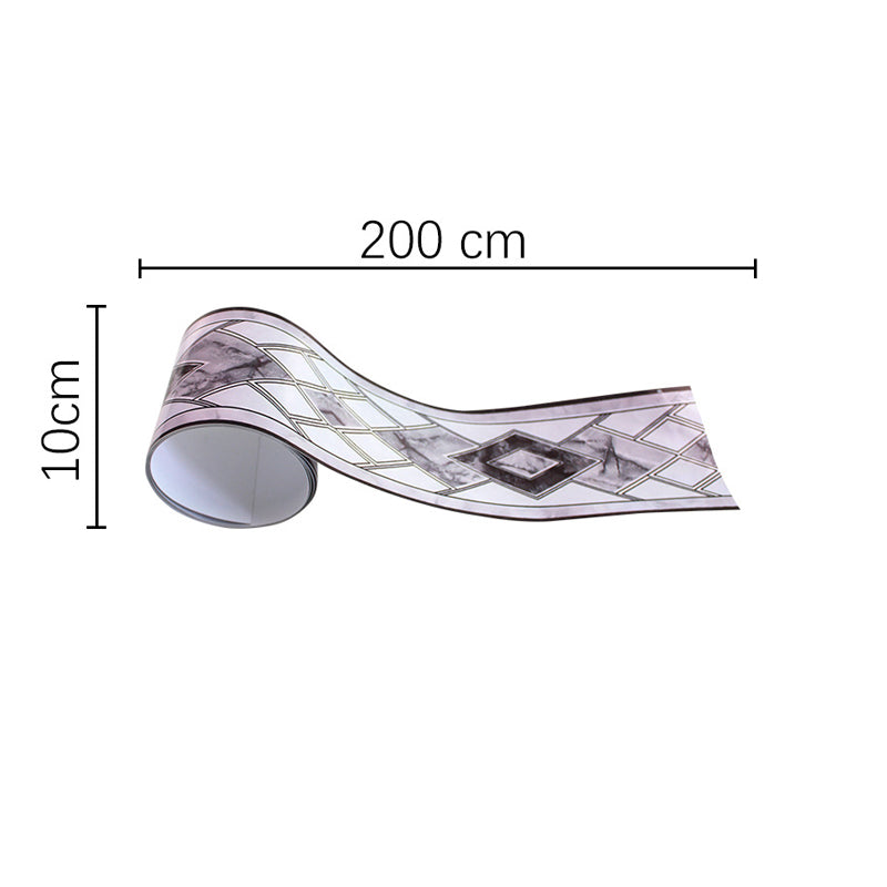 Self-Adhesive Grey Marble Wallpaper Border Diamond Pattern Modern Temporary Wall Decor