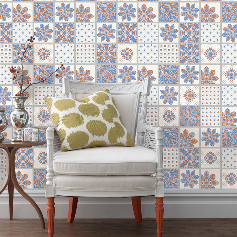 Flower and Dot Wallpaper Border Boho Peel and Stick Kitchen Backsplash Wall Art, 16.5' x 8"