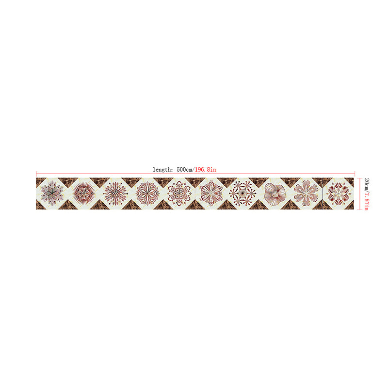 Boho Snowflake Adhesive Wallpaper Border Pink Washroom Wall Decor, 16.5' L x 8" W