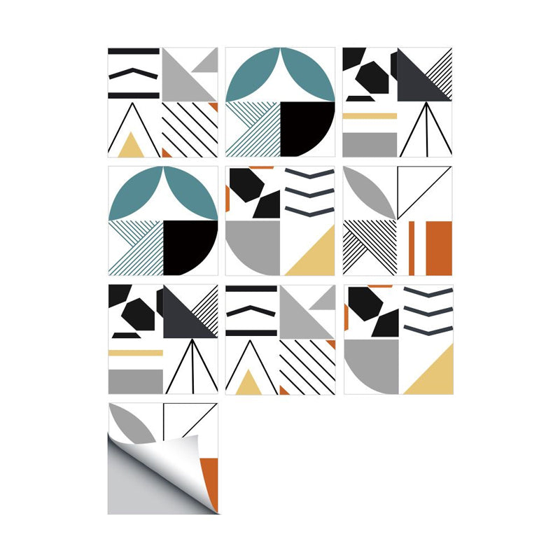 Geometric Shapes Wallpaper Panels Grey Modern Wall Covering for Living Room, Easy Peel off