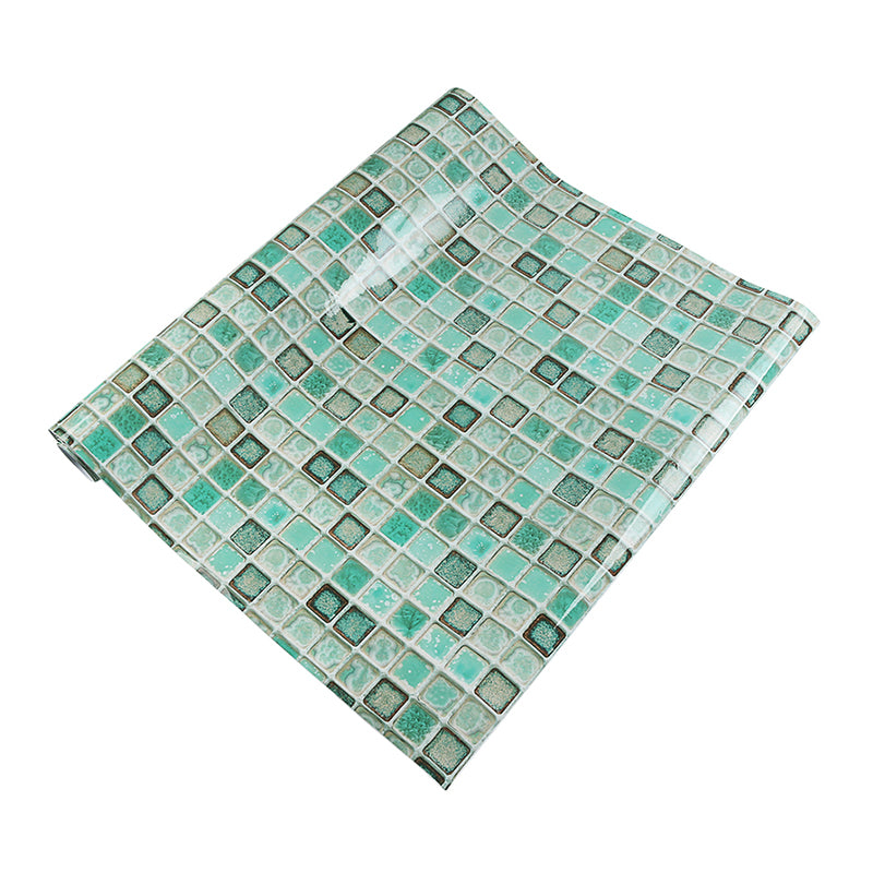 Green Mosaic Tile Wallpaper Panels Stick On Bohemian Kitchen Backsplash Wall Art