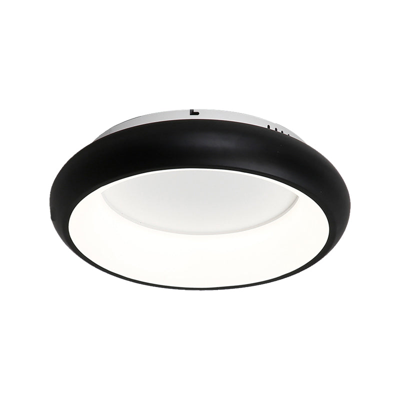 19.5"/25.5" W Donut Flush Mount Lighting Macaron Metal and Acrylic Integrated Led Flush Lamp in Black/Green/Gold/White