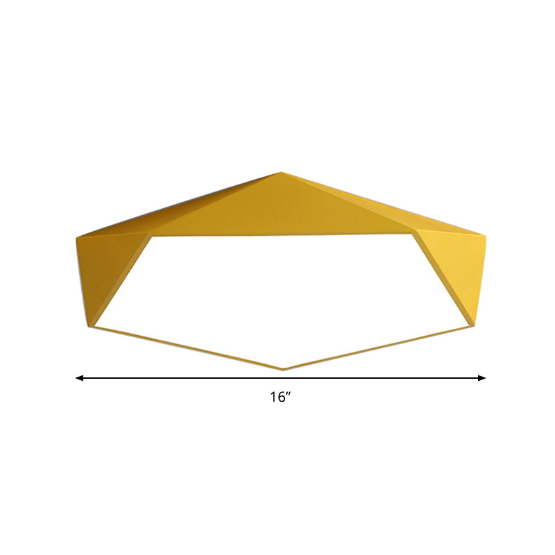 Acrylic Pentagon Slim Ceiling Light Nordic Design LED Flush Mount Light for Bathroom