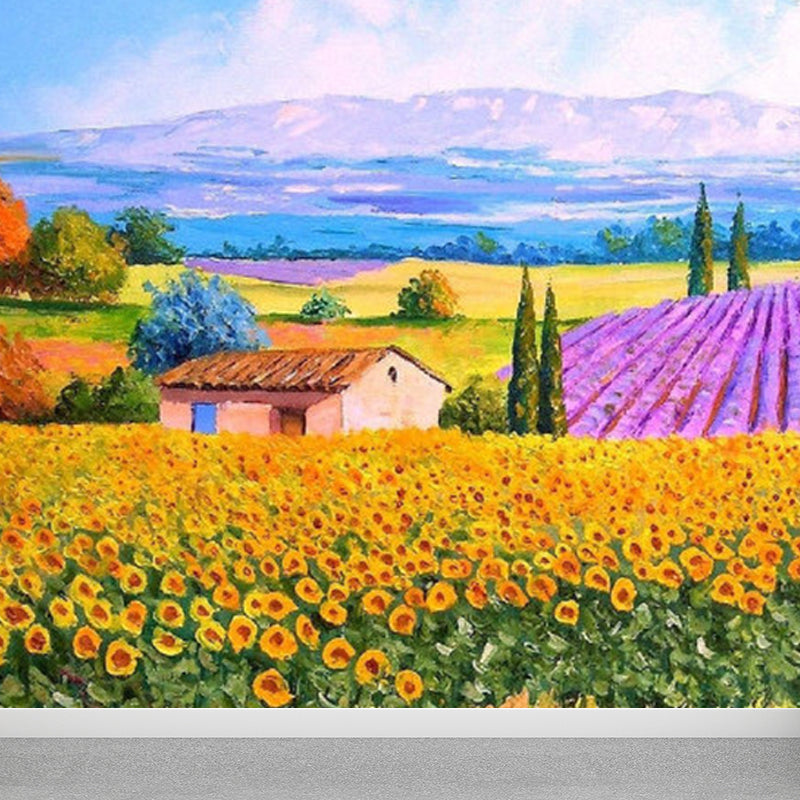 Classic Natural Landscape Mural Decal Light Color Decorative Wall Decor for Kitchen