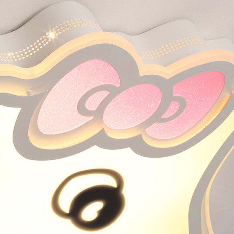 Metalen strikster plafondlamp met mooie gezichtsuitdrukking gang cartoon inbouwlamp in wit