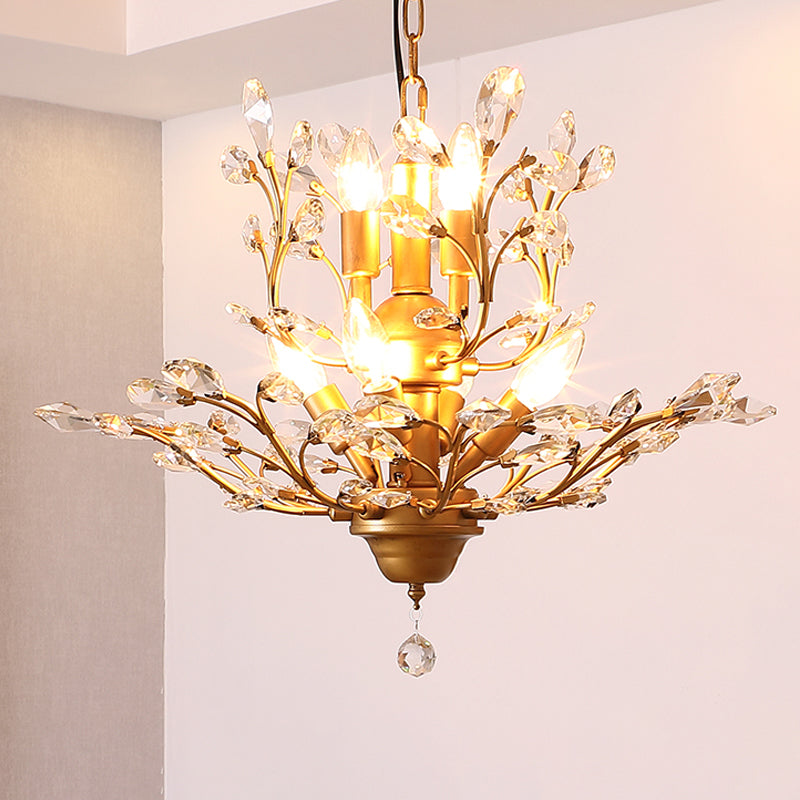 Candilla Bombilla desnuda Candelera de metal lágrima de lágrima de cristal con bola de cristal final