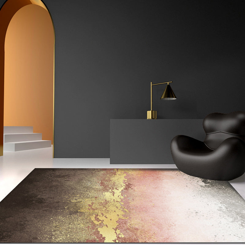 Glittering Pastel Color Abstract Rug Polypropylene Modern Area Carpet Pet Friendly Non-Slip Backing Rug for Living Room