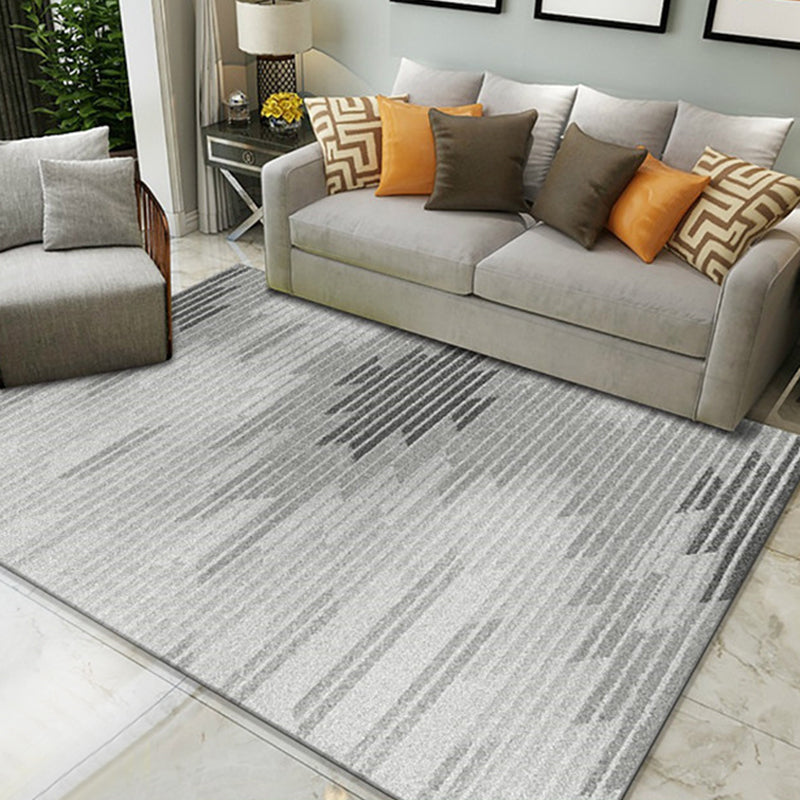 Dark Color Minimalist Indoor Rug Polypropylene Abstract Carpet with Lines Easy Care Non-Slip Rug for Room