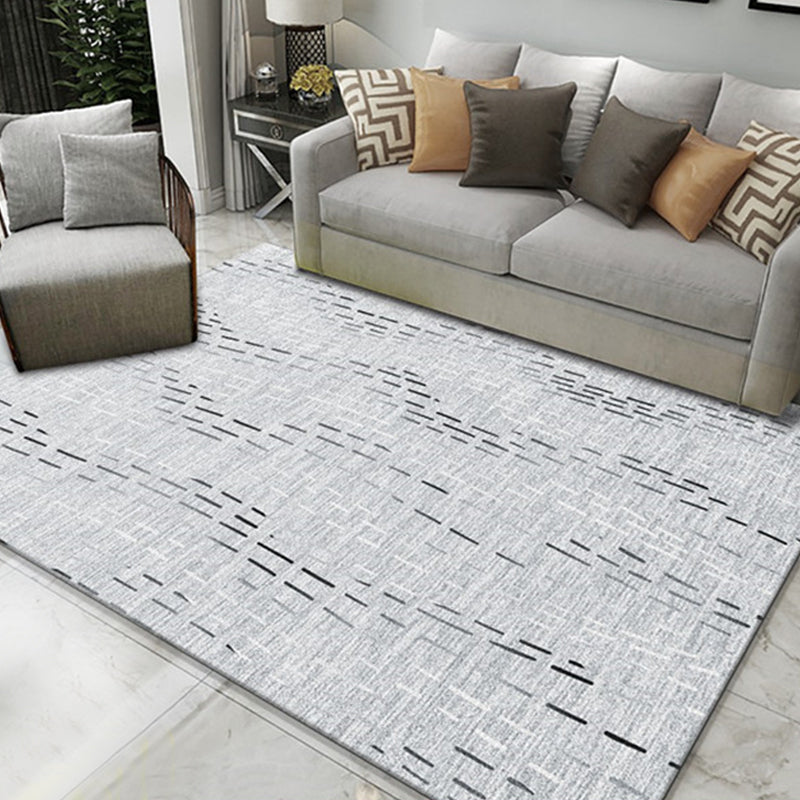 Dark Color Minimalist Indoor Rug Polypropylene Abstract Carpet with Lines Easy Care Non-Slip Rug for Room