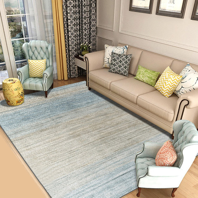 Plain Color Simple Style Rug Polyester Ombre Area Carpet Machine Washable Anti-Slip Rug for Living Room