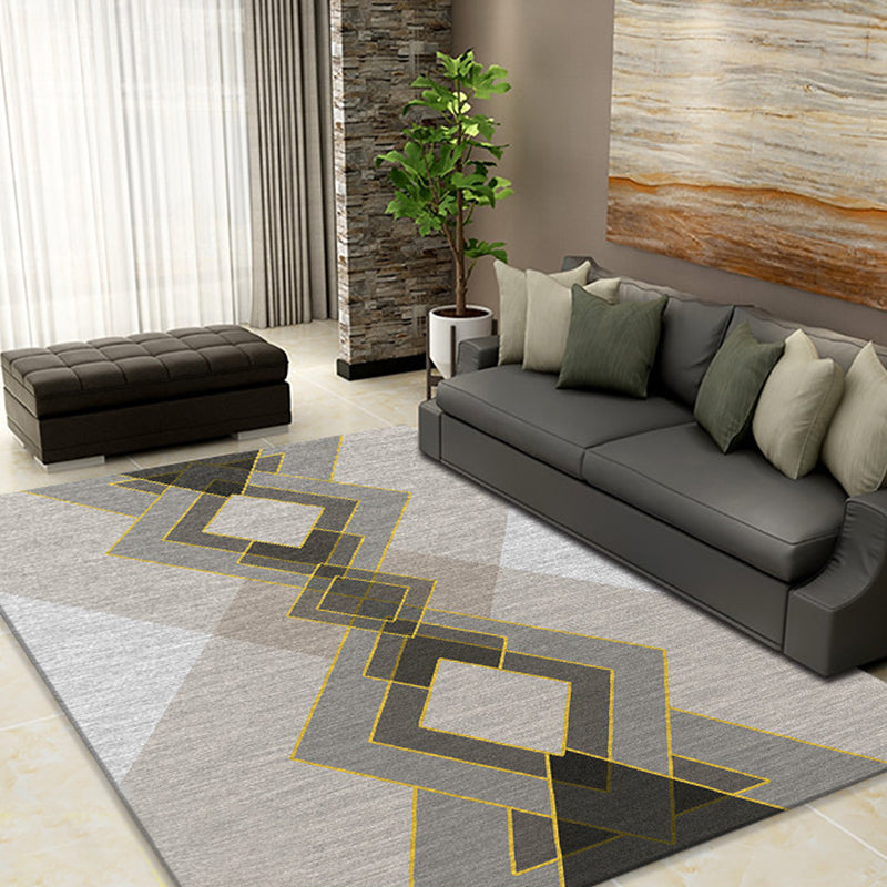 Soft Color Modern Rug Synthetics Geometric Shapes Area Carpet Easy Care Anti-Slip Rug for Home Decoration