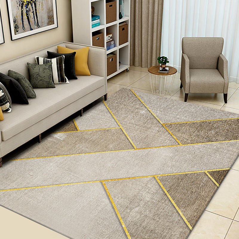 Soft Color Modern Rug Synthetics Geometric Shapes Area Carpet Easy Care Anti-Slip Rug for Home Decoration