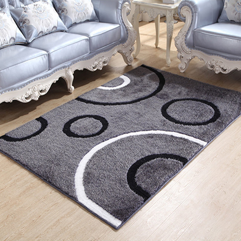 Trendy Minimalist Rug Dark Color Bubbles Area Carpet Pet Friendly Anti-Slip Backing Rug for Home