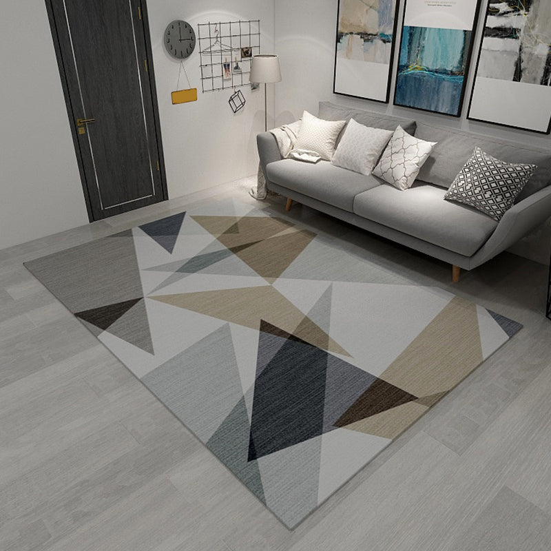 Pastel Colorblock Puzzle Rug Polypropylene Contemporary Rug Stain Resistant Area Carpet for Family Room