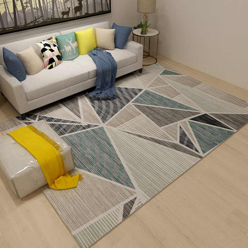 Aesthetics Modernist Rug Soft Color Geometrical Patterned Carpet Stain Resistant Rug for Home