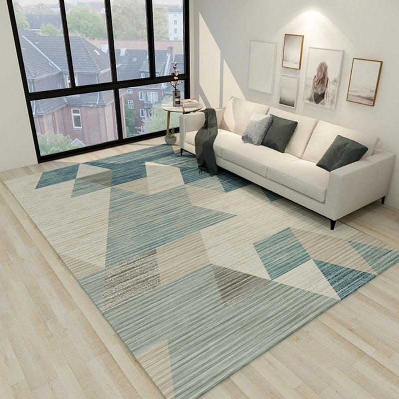 Aesthetics Modernist Rug Soft Color Geometrical Patterned Carpet Stain Resistant Rug for Home