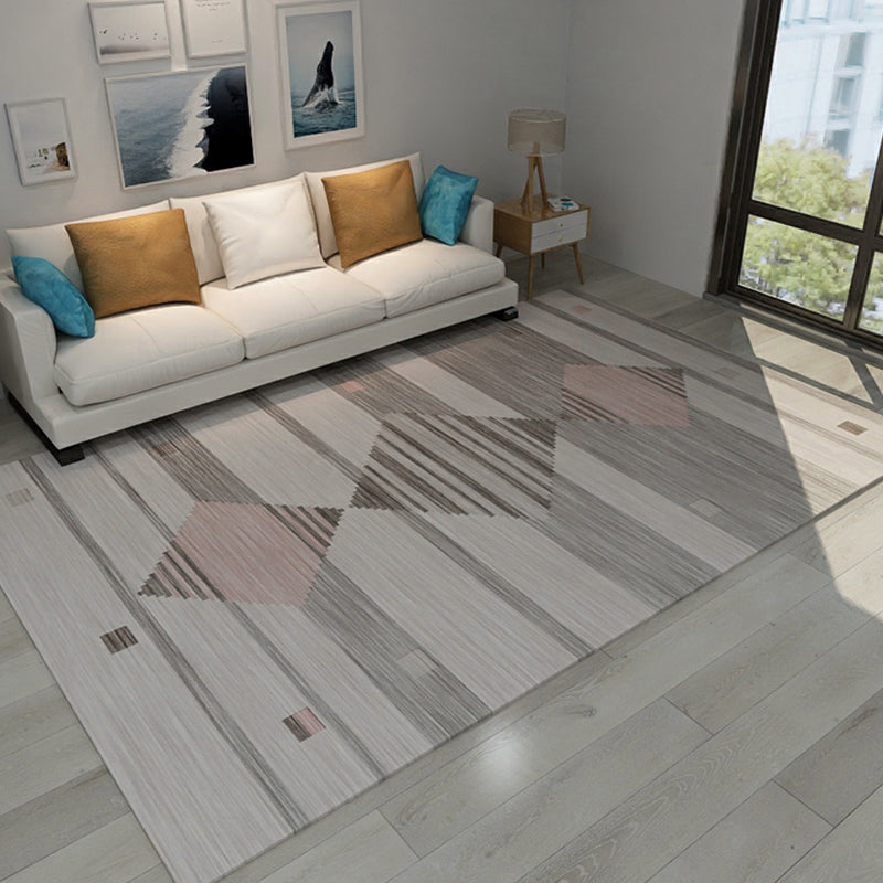 Aesthetics Modernist Rug Soft Color Geometrical Patterned Carpet Stain Resistant Rug for Home