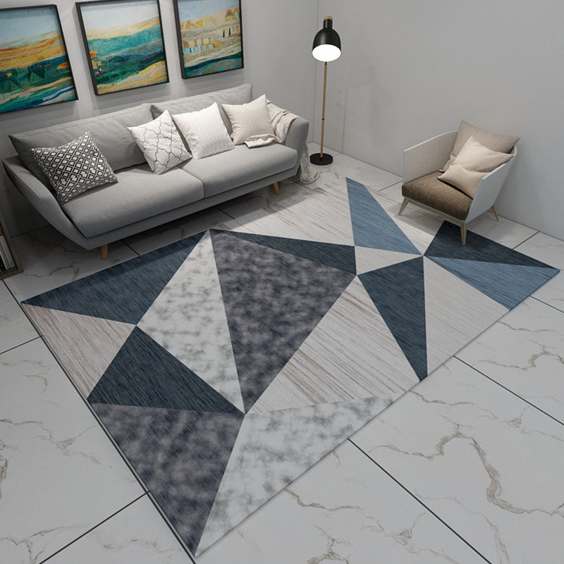 Unusual Seamless Geometric Shapes Rug Multicolor Contemporary Rug Polyester Non-Slip Backing Carpet for Home Decor