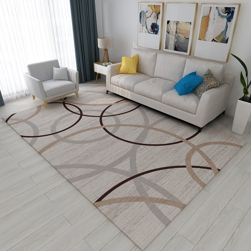 Unusual Seamless Geometric Shapes Rug Multicolor Contemporary Rug Polyester Non-Slip Backing Carpet for Home Decor