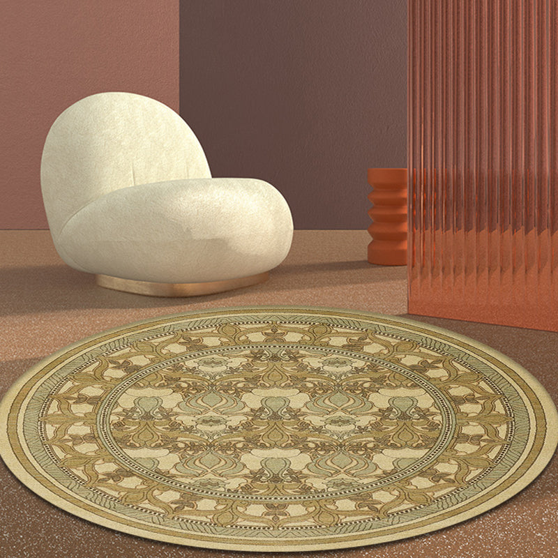 Moroccan Medallion Pattern Rug Multi Color Polypropylene Rug Anti-Slip Backing Pet Friendly Washable Carpet for Bedroom