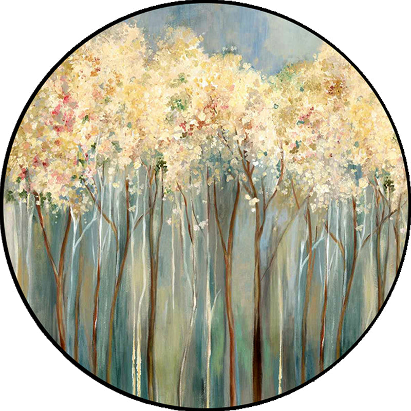 Novelty Modern Rug in Yellow Abstract Floral Pattern Rug Polyester Anti-Slip Carpet for Home Decoration