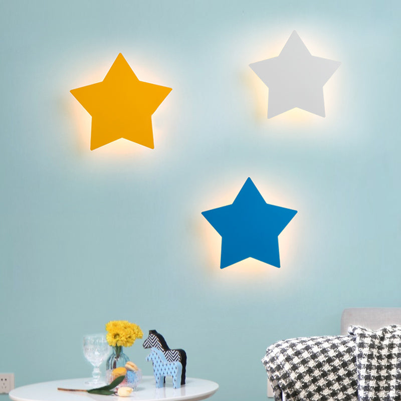 Contemporary Slim Panel Star Sconce Lamp Wooden LED Wall Light for Corridor Kitchen