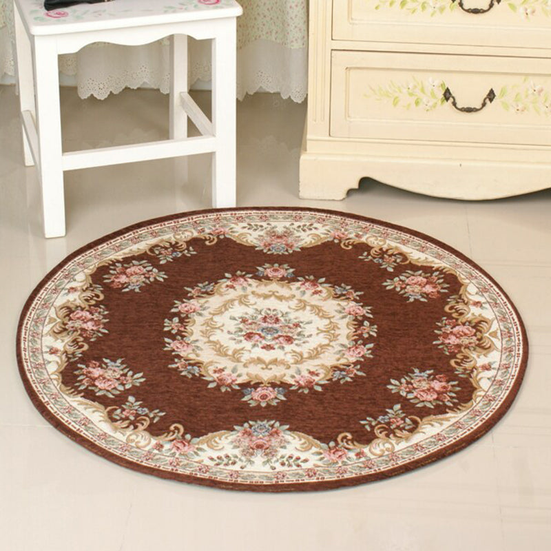 Tapis à motif floral polyester multi-couleurs décoratif Tapis antidérapant pour animaux de compagnie Animable pour animaux de compagnie pour la chambre à coucher