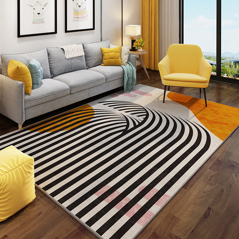 Decorative Multi-Color Geometric Rug Polyster Nordic Indoor Rug Machine Washable Area Carpet for Drawing Room