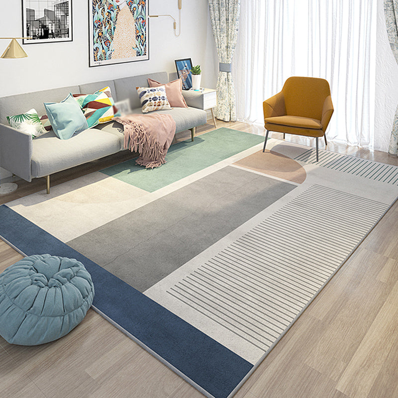 Decorative Multi-Color Geometric Rug Polyster Nordic Indoor Rug Machine Washable Area Carpet for Drawing Room