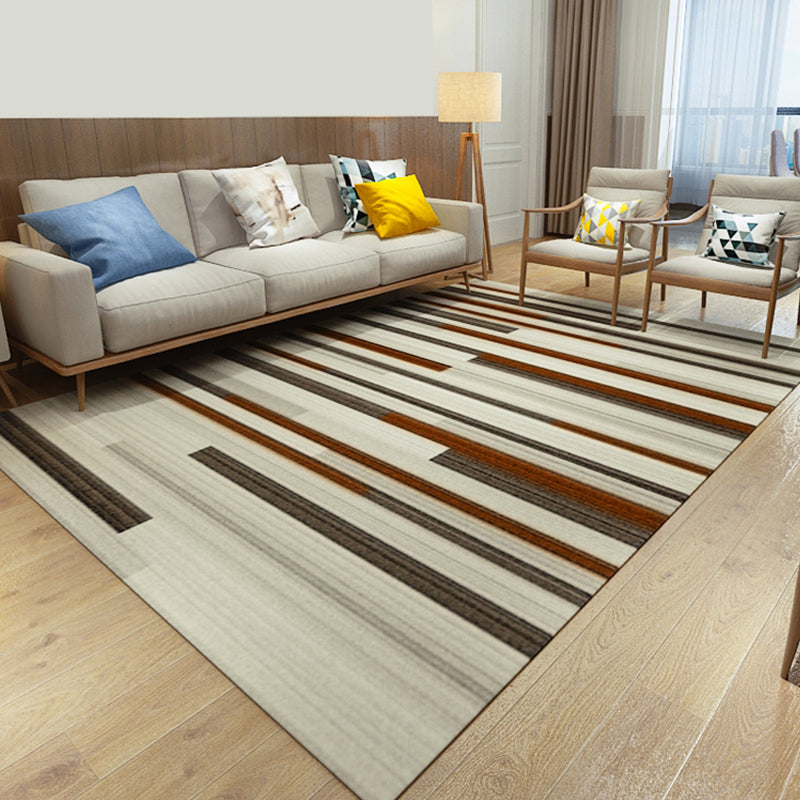 Colorful Geometric Pattern Contemporary Rug Polyester Pet Friendly Living Room Area Rugs