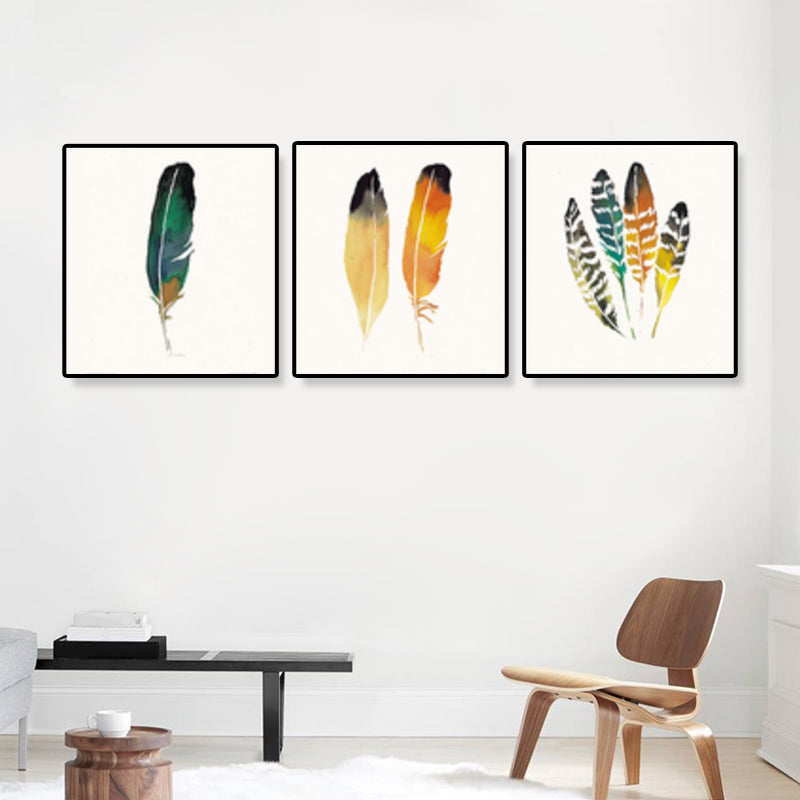 Nordic Still Life Canvas Wall Art Light Color Textured Wall Decor for Stairway, Set of 3