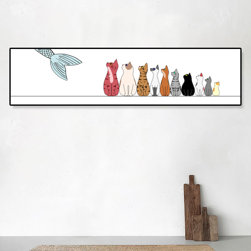 Dessin d'animaux sur toile, couleur Pastel, décoration murale de dessin animé pour chambre d'enfant
