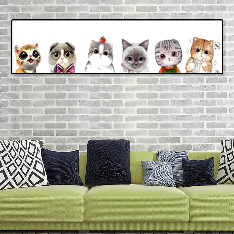 Dessin d'animaux sur toile, couleur Pastel, décoration murale de dessin animé pour chambre d'enfant