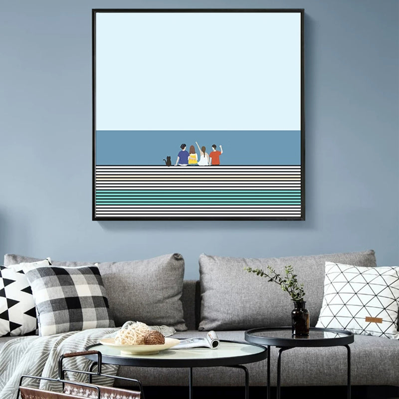 Nordic Canvas Wall Art Lichte Kleur Geïllustreerde Figuur Muur Decor voor Meisjes Slaapkamer