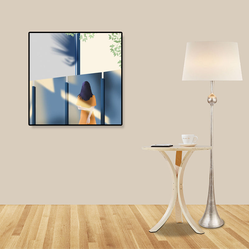 Nordic Canvas Wall Art Lichte Kleur Geïllustreerde Figuur Muur Decor voor Meisjes Slaapkamer