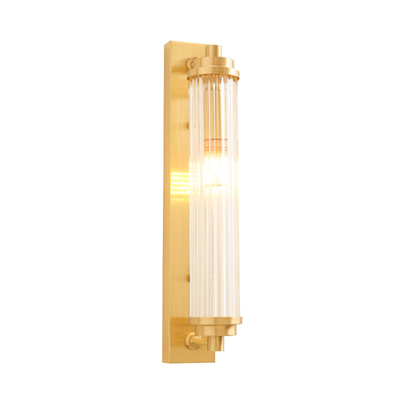 Cylinder Living Room Wall Light Fixture Clear Crystal Pipes LED Contemporary Wall Lighting