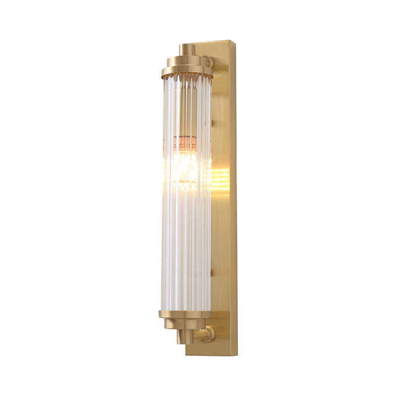 Cylinder Living Room Wall Light Fixture Clear Crystal Pipes LED Contemporary Wall Lighting