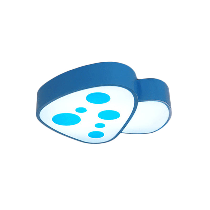 Mushroom Baby Room Flush Mount Light Acrylic LED Kids Close to Ceiling Lamp in Blue/Red/Yellow