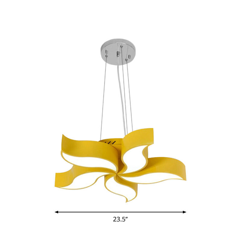 Bauhinia-Like Chandelier Light Macaroon Acrylic LED Yellow Suspension Lighting Fixture