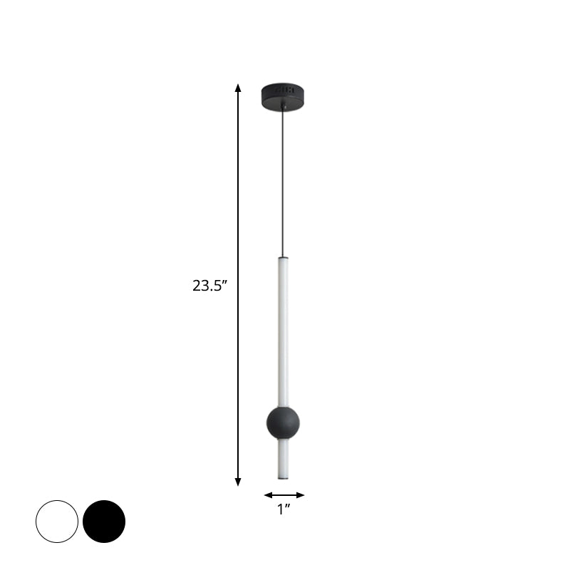 Schwertförmige LED Hanging Lamp Kit Simplicity Acryl Schwarz/Weiß Suspended Beleuchtung in warm/weiß/3 Farblicht