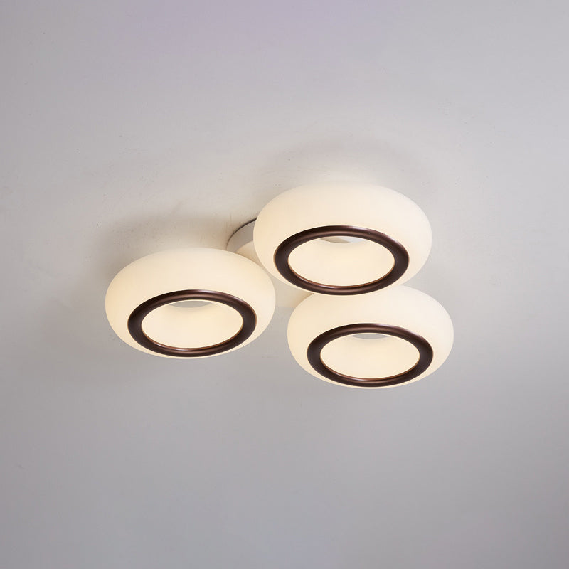 Acrylic Doughnut Ceiling Flush Light Modernist 3/6-Head White LED Flush Mount Light Fixture