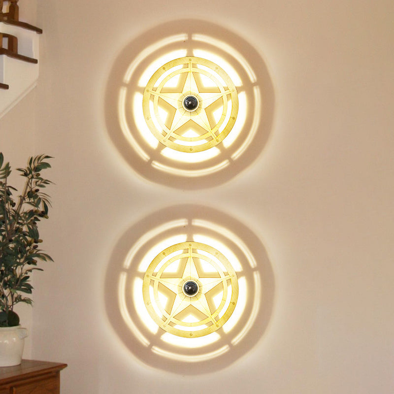 Metal Star SCONCE LICHT Single Head Contemporary Wall Lamp voor jongens slaapkamer trap