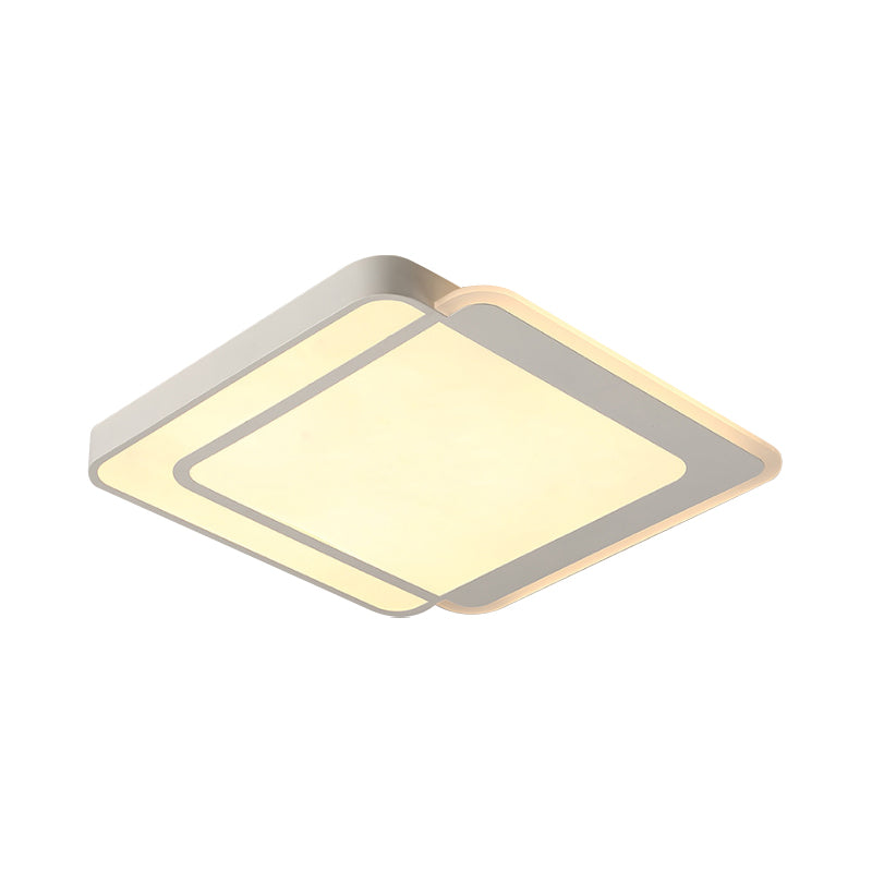 Square / Rettangolare Flush Massimale Light Minimo Acrilico White LED Flush - Mount Light Fixture in Warm / White/3 Color Light