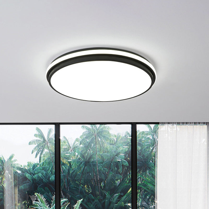 Square/Round/Rectangle Acrylic Ceiling Flush Nordic Black LED Flush Mount Recessed Lighting in White/3 Color Light
