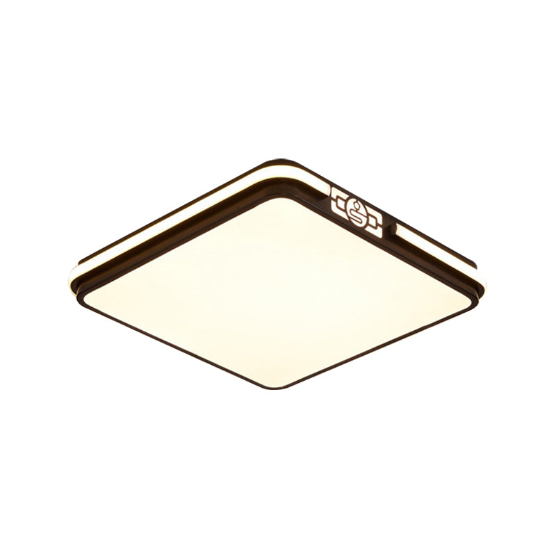 Lampada da incasso a LED per sala da pranzo Lampada da soffitto minimal nera con paralume acrilico rettangolare/rotondo/quadrato, luce bianca/3 colori