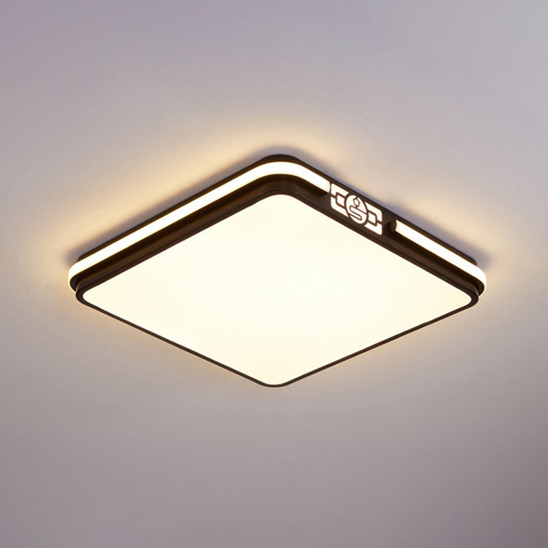 Lampada da incasso a LED per sala da pranzo Lampada da soffitto minimal nera con paralume acrilico rettangolare/rotondo/quadrato, luce bianca/3 colori