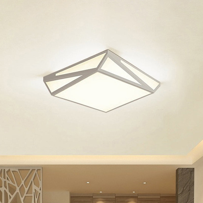 Place blanche / Boîte rectangulaire Plafond ébullition Voyant simple Acrylique Flushmount Lighting for Guest Room
