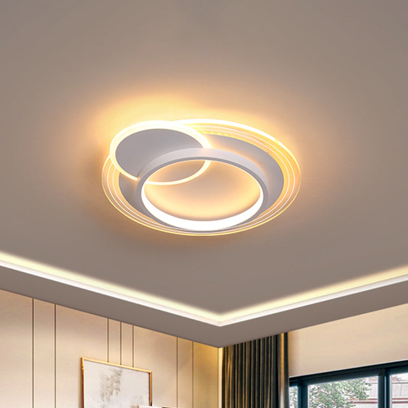 Dual-round/vierkante flush mount lamp Nordic acryl zwart/wit LED plafond verlichting in warm/wit licht voor het hotel