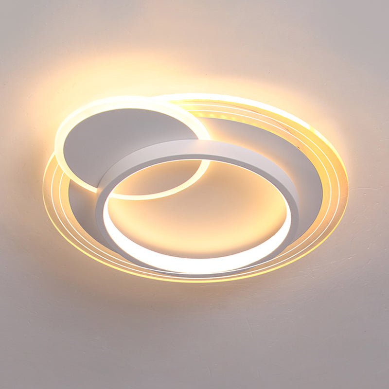 Doble luz redonda / cuadrada incorporada Nordic acrílico blanco y negro LED cálido luz blanca Hotel lámpara de techo